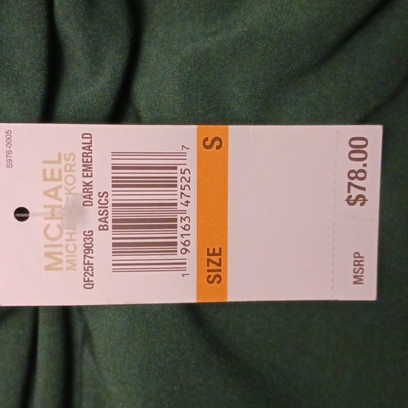 Michael Kors Green Short Sleeve Turtleneck Top size Small St. Patrick's - Picture 8 of 11